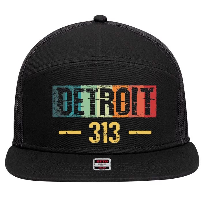 Detroit 313 Vintage 7 Panel Mesh Trucker Snapback Hat