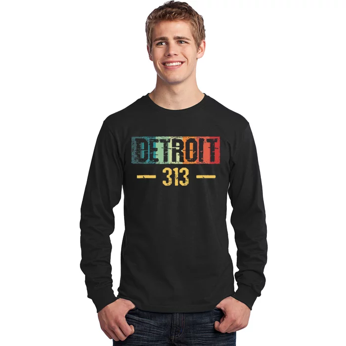 Detroit 313 Vintage Long Sleeve Shirt