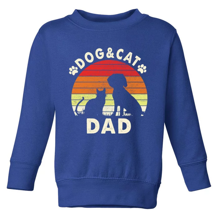 Dogs 365 Vintage Retro Dog And Cat Dad Cool Gift Toddler Sweatshirt