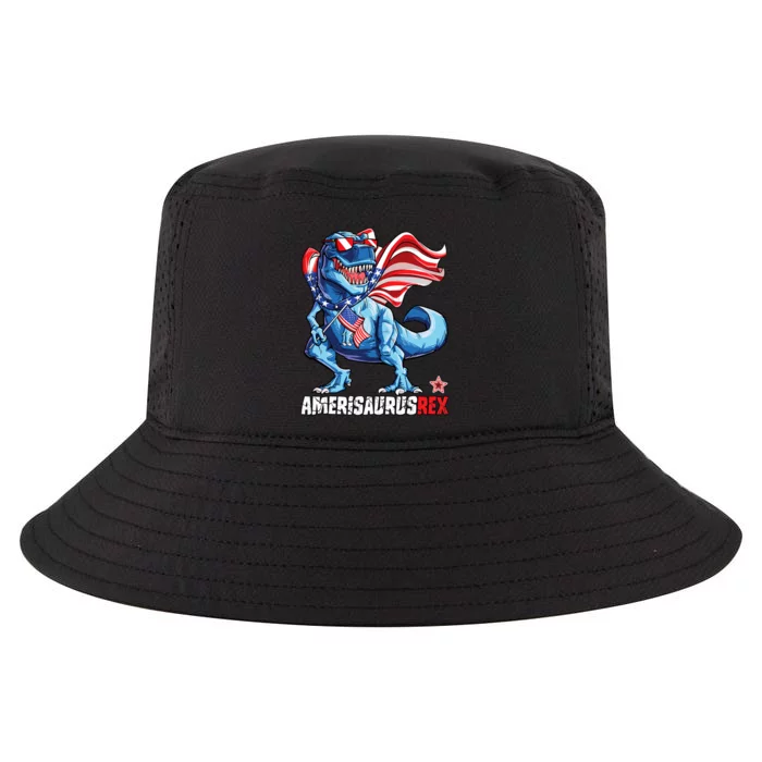 Dinosaur 4th Of July Boy Girl Amerisaurus T Rex Funny Cool Comfort Performance Bucket Hat