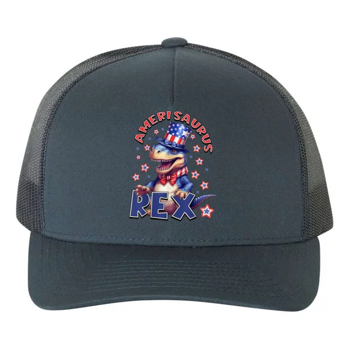 Dinosaur 4th Of July Amerisaurus T Rex Yupoong Adult 5-Panel Trucker Hat