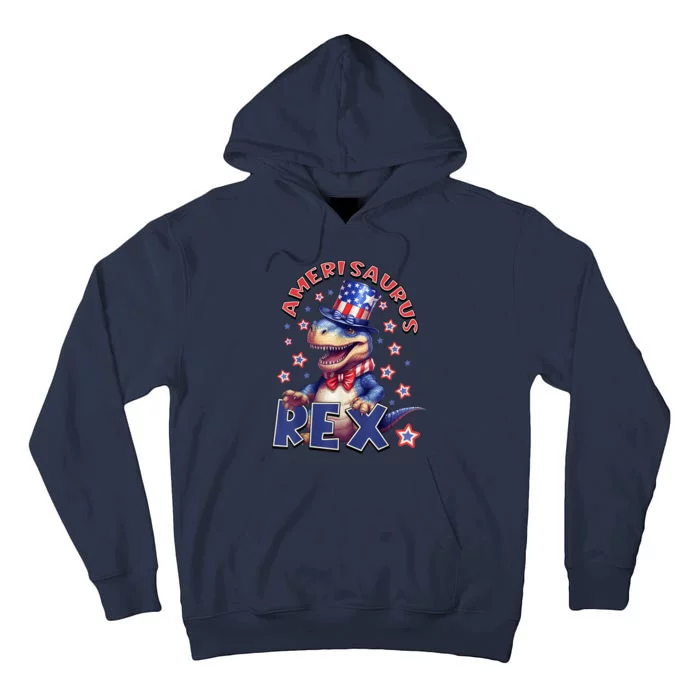 Dinosaur 4th Of July Amerisaurus T Rex Tall Hoodie