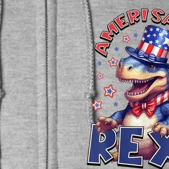 Dinosaur 4th Of July Amerisaurus T Rex Full Zip Hoodie