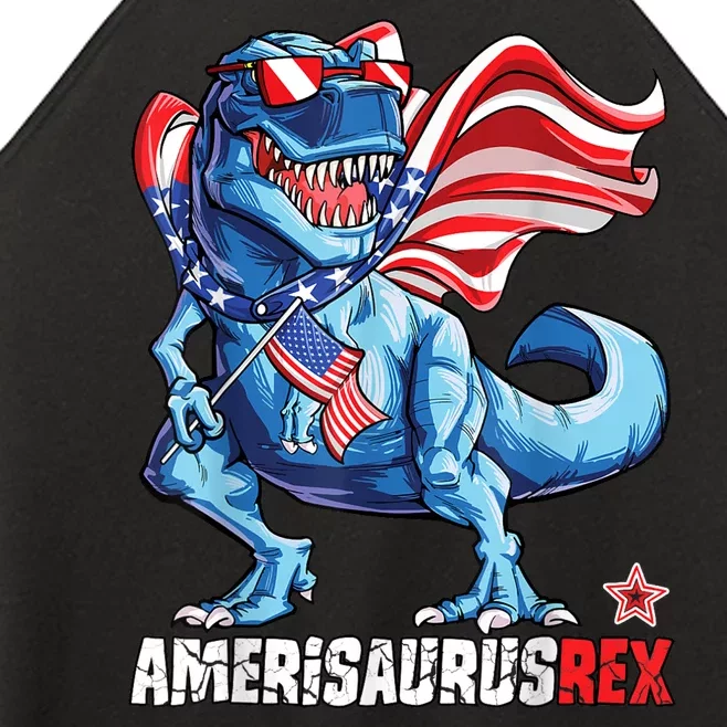 Dinosaur 4th Of July Amerisaurus T Rex Funny Women’s Perfect Tri Rocker Tank