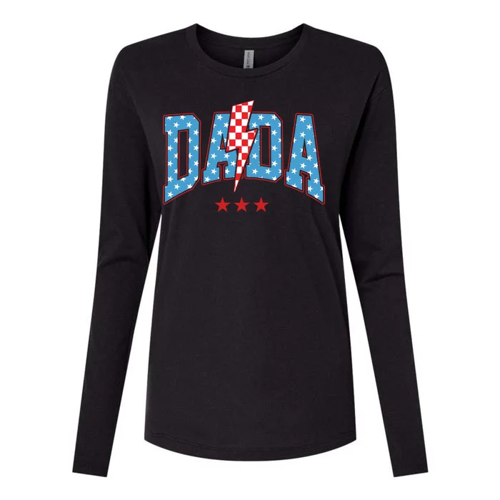 Dada 4th Of July Usa Festive Womens Cotton Relaxed Long Sleeve T-Shirt