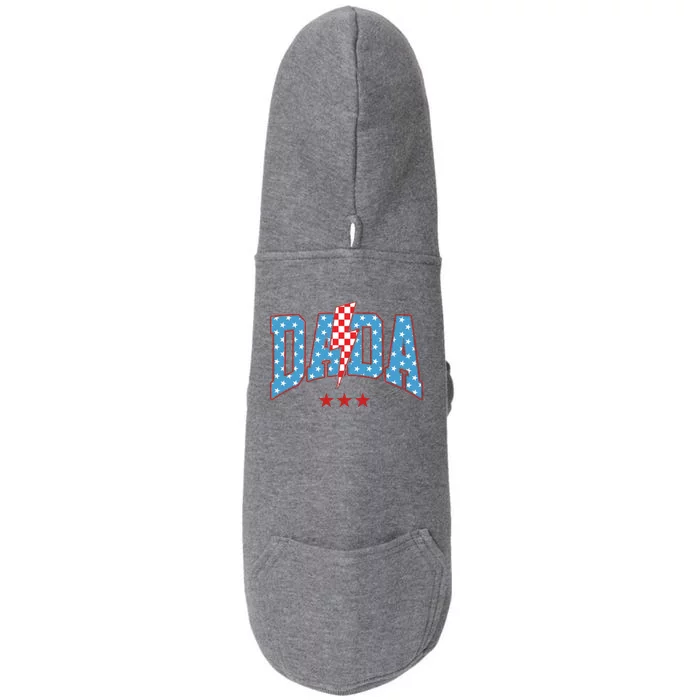 Dada 4th Of July Usa Festive Doggie 3-End Fleece Hoodie