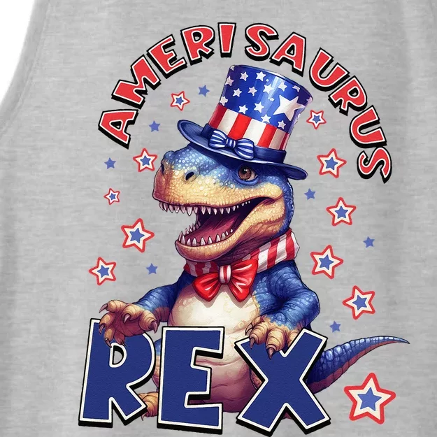 Dinosaur 4th Of July Amerisaurus T Rex Ladies Tri-Blend Wicking Tank