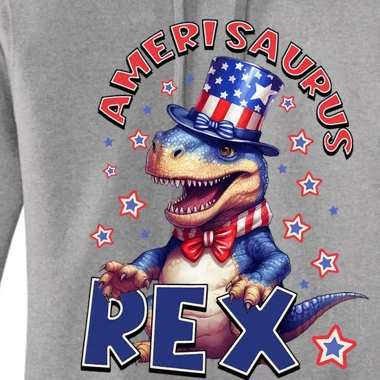 Dinosaur 4th Of July Amerisaurus T Rex Women's Pullover Hoodie