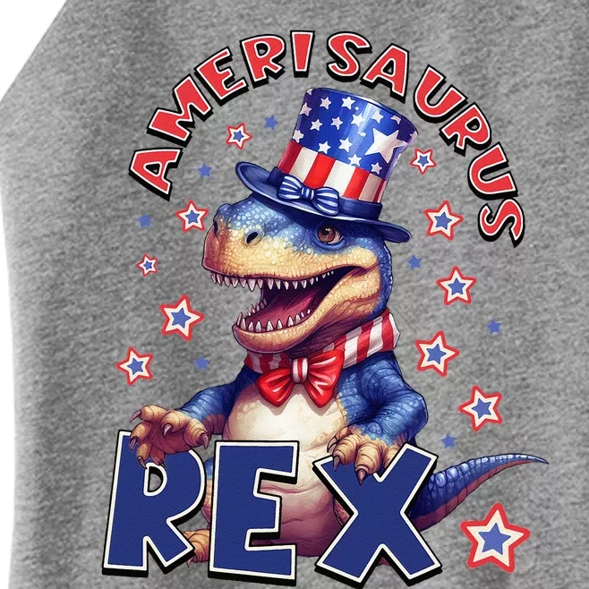 Dinosaur 4th Of July Amerisaurus T Rex Women’s Perfect Tri Rocker Tank