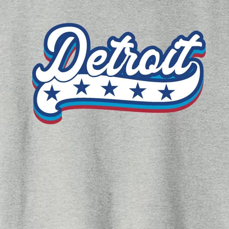 Detroit 4th Of July American Usa Patriotic America Retro Gift Women's Crop Top Tee