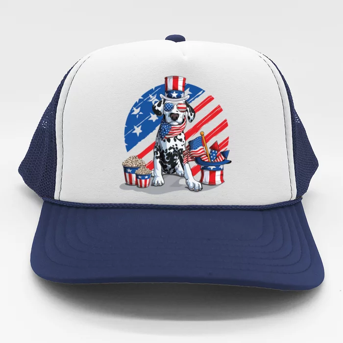 Dalmatian 4th Of July American Sunglasses Dog Puppy Usa Gift Trucker Hat