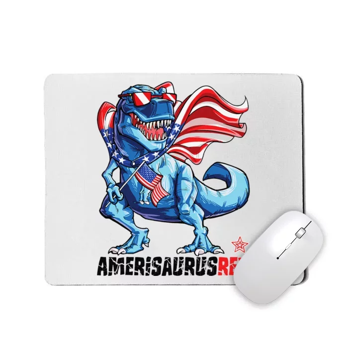 Dinosaur 4th of July T Rex Amerisaurus American Flag Mousepad