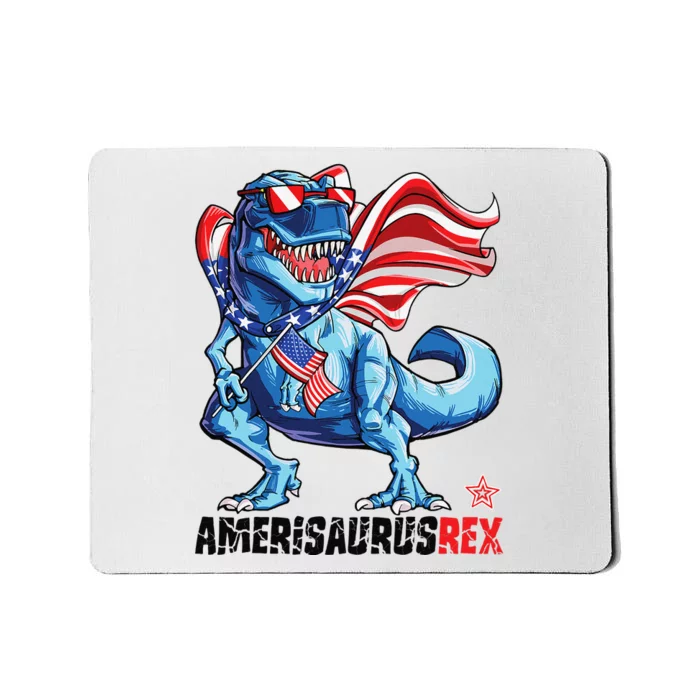 Dinosaur 4th of July T Rex Amerisaurus American Flag Mousepad