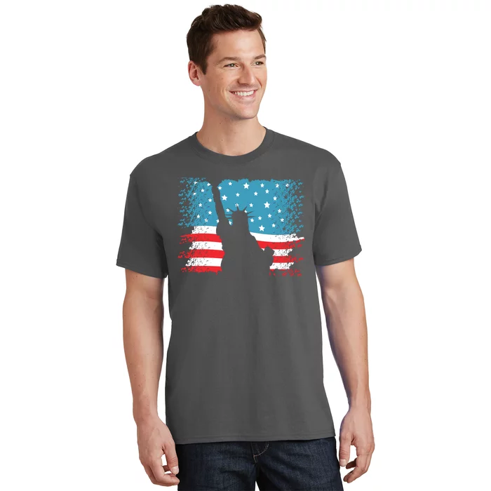 Distressed 4th Of July Liberty Flag T-Shirt