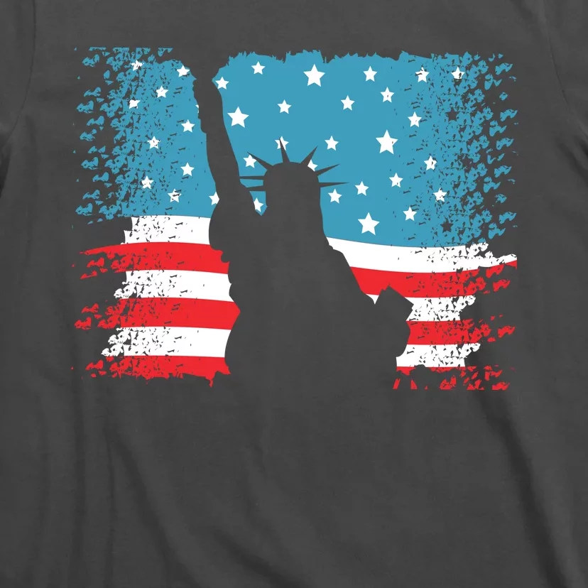 Distressed 4th Of July Liberty Flag T-Shirt