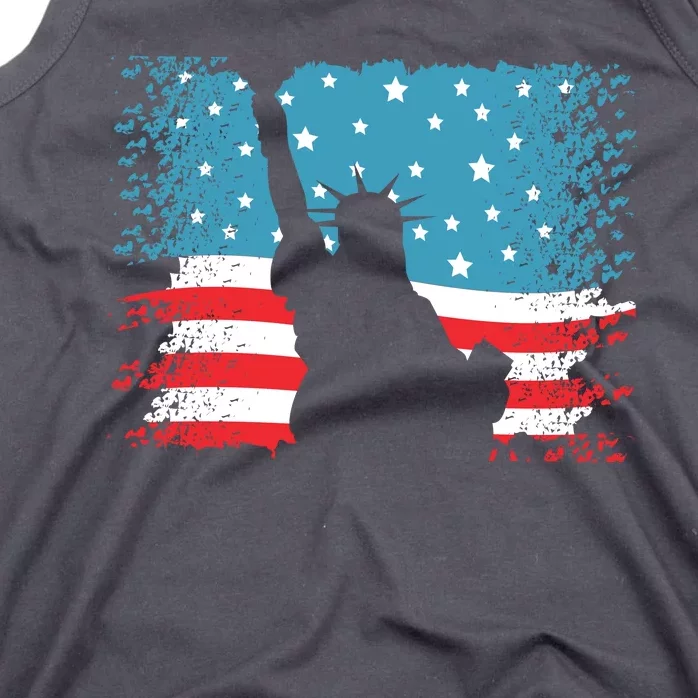 Distressed 4th Of July Liberty Flag Tank Top