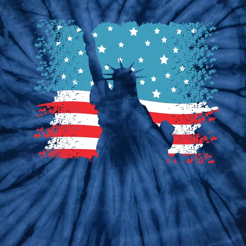 Distressed 4th Of July Liberty Flag Tie-Dye T-Shirt