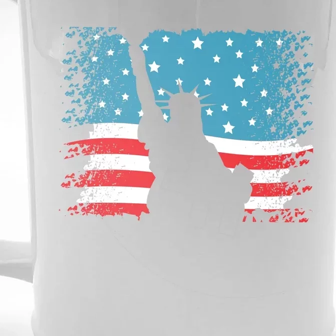 Distressed 4th Of July Liberty Flag Front & Back Beer Stein