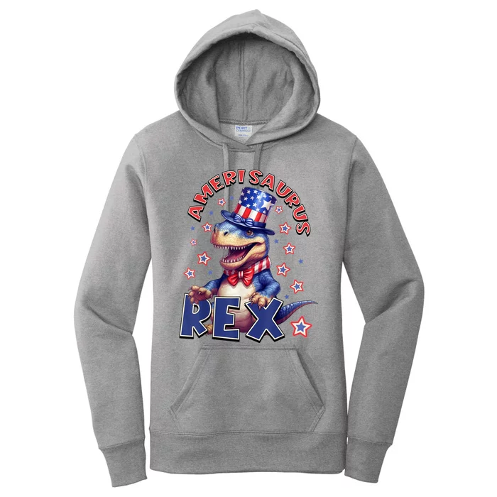 Dinosaur 4th Of July Kids Men Amerisaurus T Rex Women's Pullover Hoodie