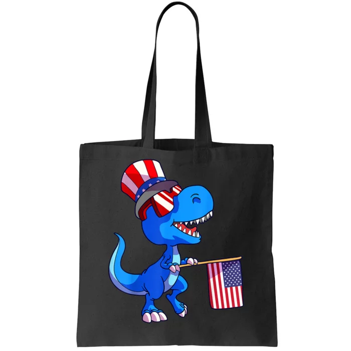 Dinosaur 4th Of July USA Flag Dino Boy July 4 Tote Bag