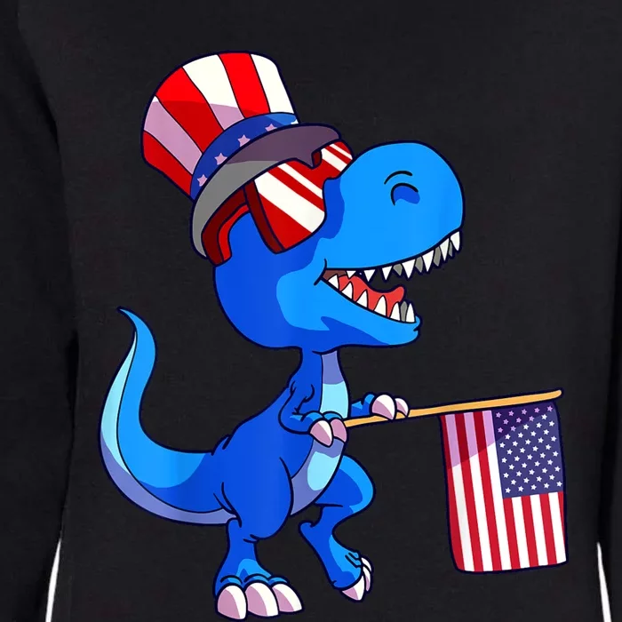 Dinosaur 4th Of July USA Flag Dino Boy July 4 Womens California Wash Sweatshirt