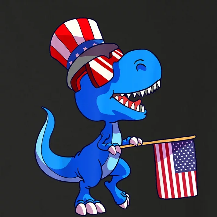 Dinosaur 4th Of July USA Flag Dino Boy July 4 Toddler Long Sleeve Shirt