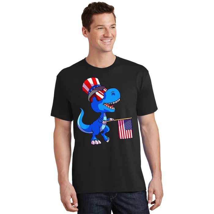 Dinosaur 4th of July USA Flag Dino July 4 T-Shirt