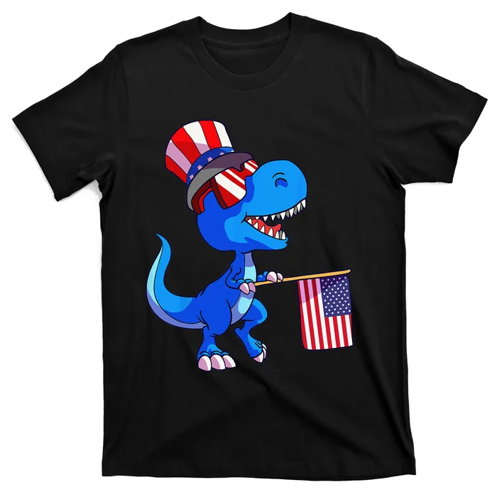 Dinosaur 4th of July USA Flag Dino July 4 T-Shirt