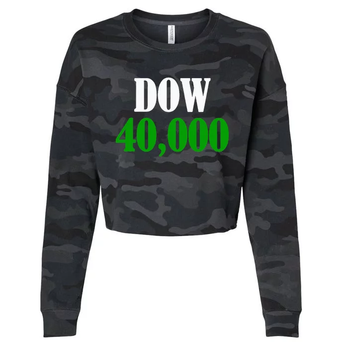 Dow 40000 Stockbroker Financial Advisor Stock Market Cropped Pullover Crew