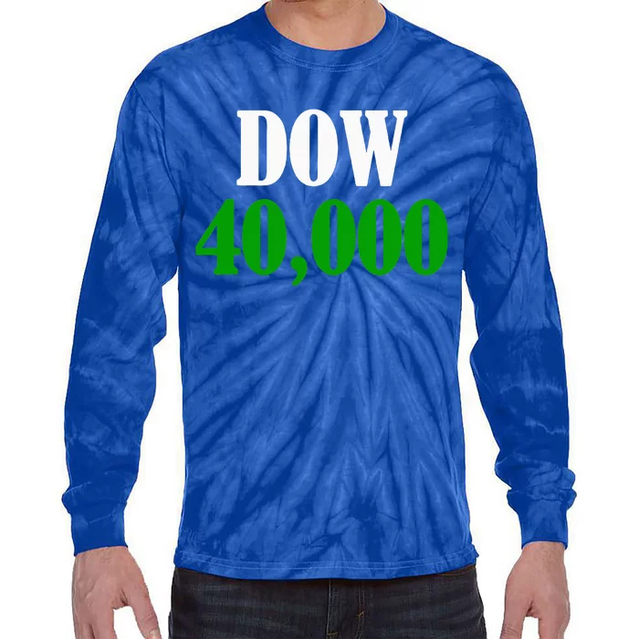 Dow 40000 Stockbroker Financial Advisor Stock Market Tie-Dye Long Sleeve Shirt