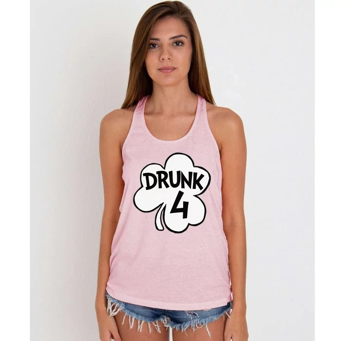 Drunk 4 Saint Patrick's Day Party Group Women's Knotted Racerback Tank