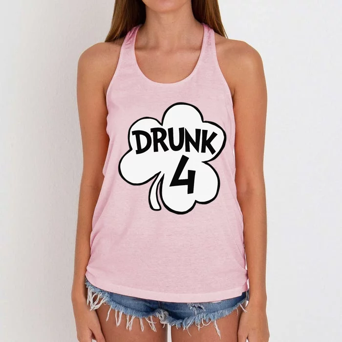 Drunk 4 Saint Patrick's Day Party Group Women's Knotted Racerback Tank