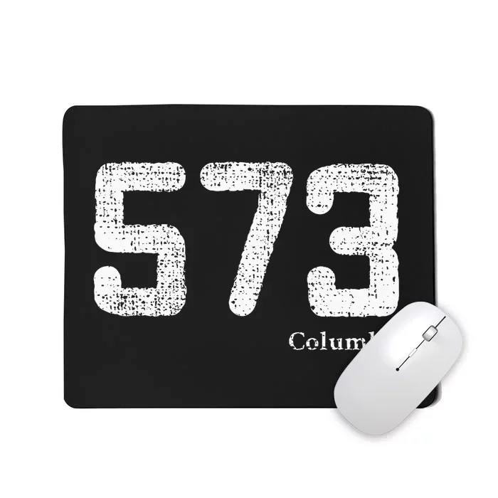 Distressed 573 Area Code Columbia Missouri Mousepad