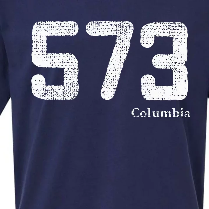 Distressed 573 Area Code Columbia Missouri Sueded Cloud Jersey T-Shirt