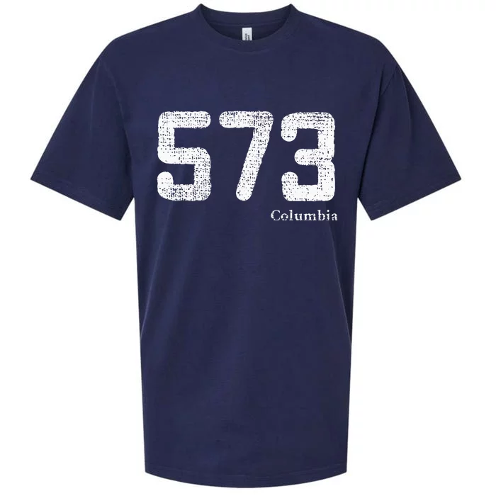 Distressed 573 Area Code Columbia Missouri Sueded Cloud Jersey T-Shirt