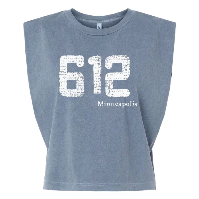 Distressed 612 Area Code Minneapolis Minnesota Garment-Dyed Women's Muscle Tee