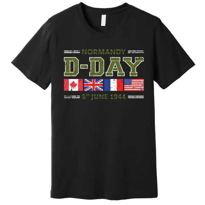 DDay 78th Anniversary WWII Memorial Vintage 1944 Premium T-Shirt