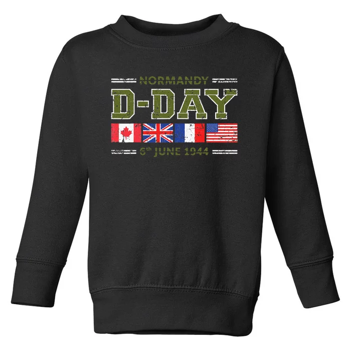 DDay 78th Anniversary WWII Memorial Vintage 1944 Toddler Sweatshirt