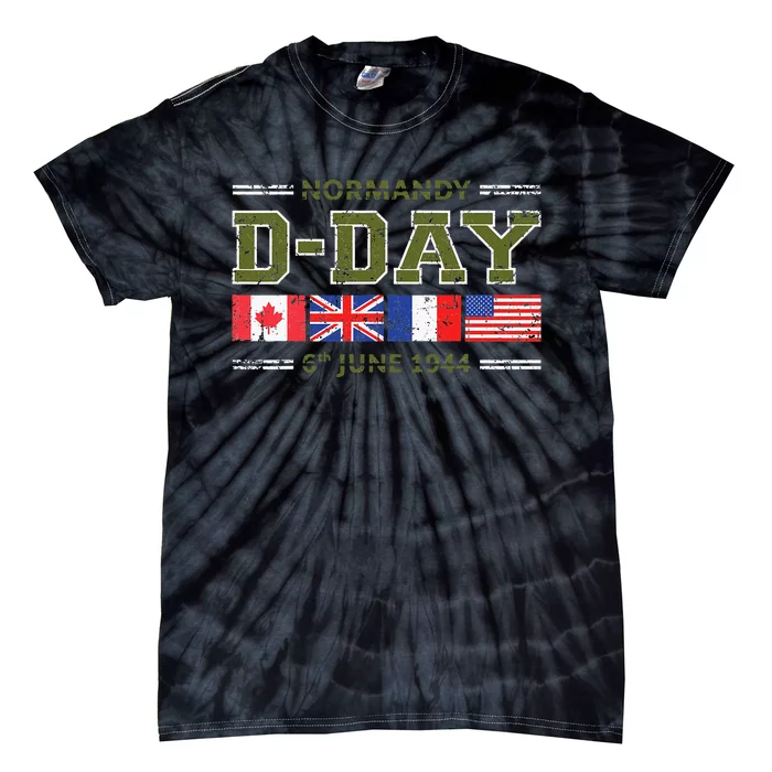 DDay 78th Anniversary WWII Memorial Vintage 1944 Tie-Dye T-Shirt