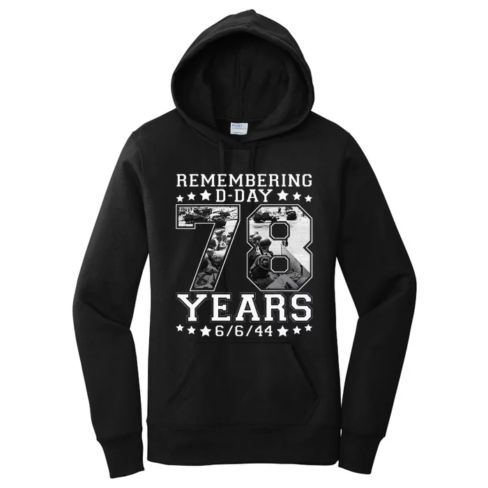 DDay 78th Anniversary June 6th 1944 WWII Memorial Women's Pullover Hoodie