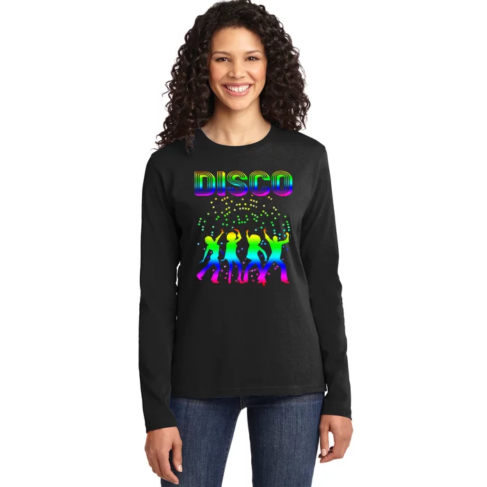 Disco 70s Disco Themed Vintage Retro Dancing Ladies Long Sleeve Shirt