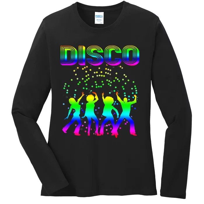 Disco 70s Disco Themed Vintage Retro Dancing Ladies Long Sleeve Shirt