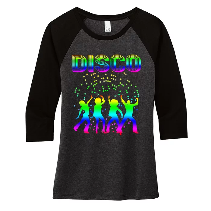 Disco 70s Disco Themed Vintage Retro Dancing Women's Tri-Blend 3/4-Sleeve Raglan Shirt