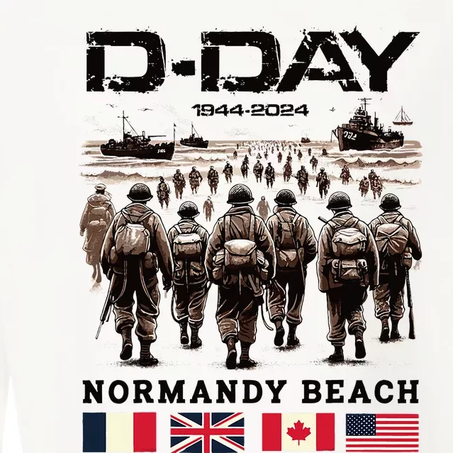 Dday 80th Anniversary Normandy Beach Landing Cropped Pullover Crew