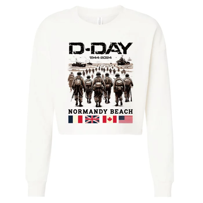 Dday 80th Anniversary Normandy Beach Landing Cropped Pullover Crew