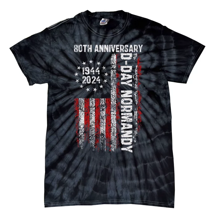 Dday 80th Anniversary Shirts American Flag 1944 Tie-Dye T-Shirt