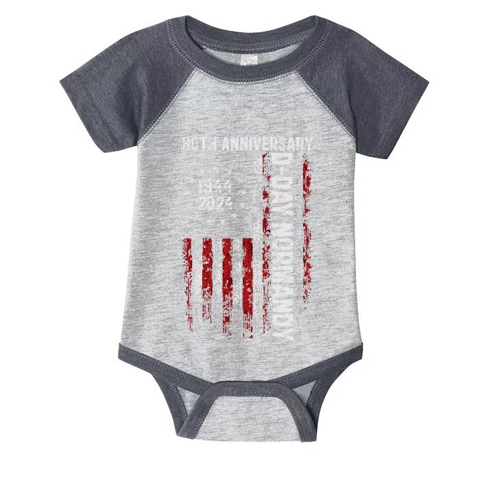 Dday 80th Anniversary Shirts American Flag 1944 Infant Baby Jersey Bodysuit