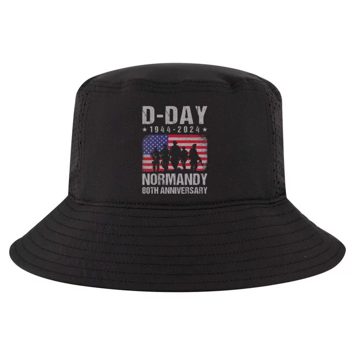 Dday 80th Anniversary 19442024 Normandy Us Flag D Day Cool Comfort Performance Bucket Hat