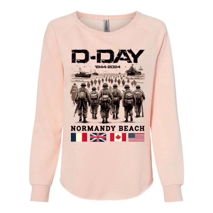 Dday 80th Anniversary Normandy Beach Landing History 1944 Womens California Wash Sweatshirt