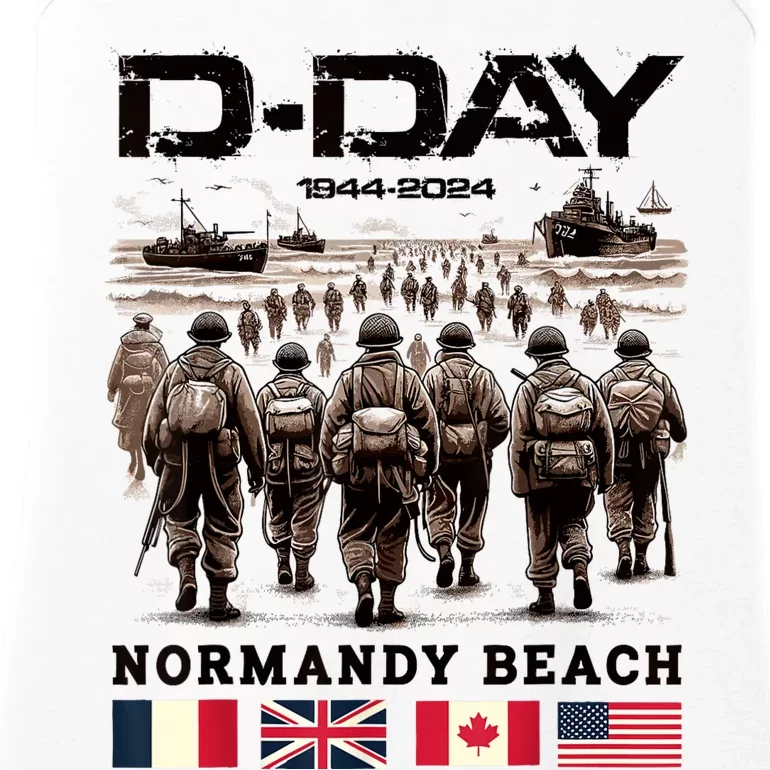 Dday 80th Anniversary Normandy Beach Landing History 1944 Ladies Essential Tank